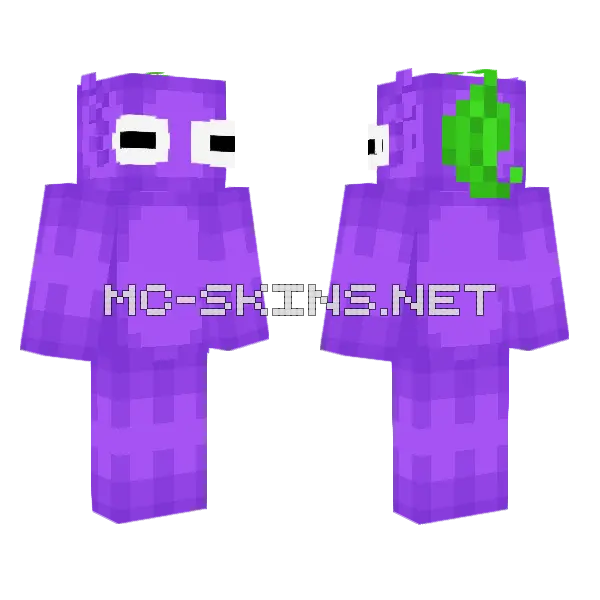 Purple Pikmin Minecraft skin, front and back