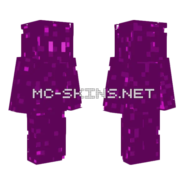 Purple Pixel Ghost Minecraft skin, front and back