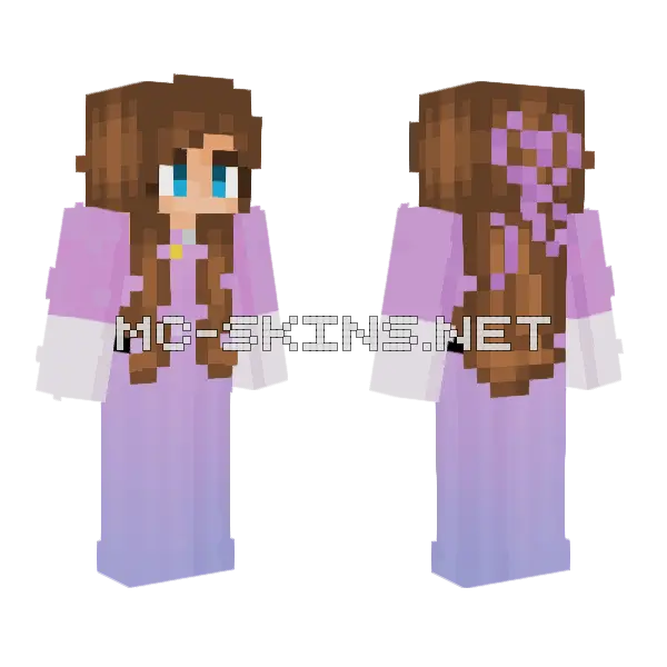 Purple Prom Dress Minecraft skin, front and back