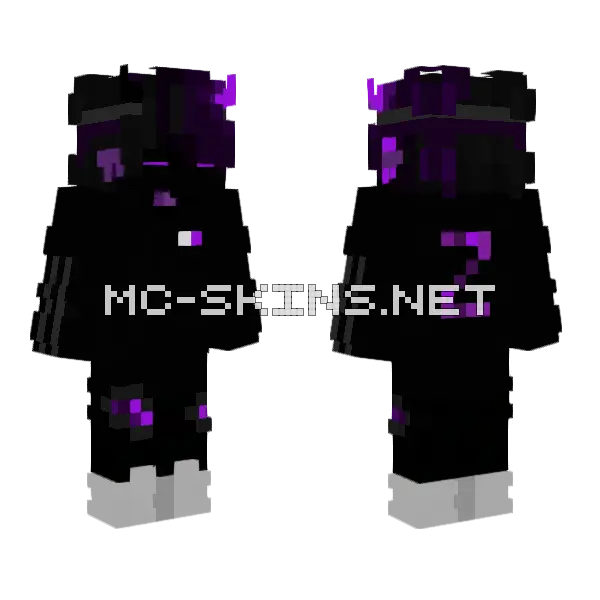Purple PvP Minecraft skin, front and back