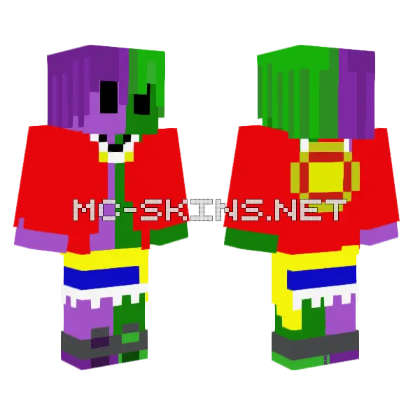Purple Rabbit Outfit Minecraft skin, front and back