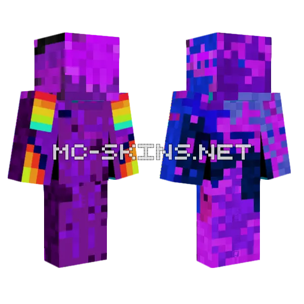 Purple Rainbow Skin Minecraft skin, front and back