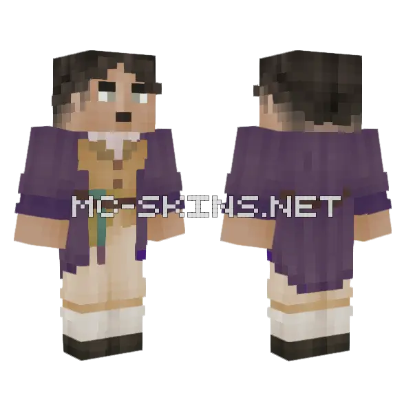 Purple Robed Girl Minecraft skin, front and back