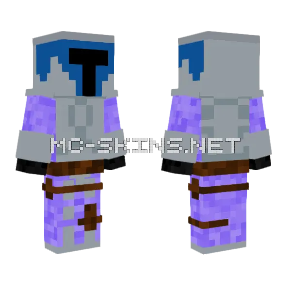 Purple Robot Minecraft skin, front and back