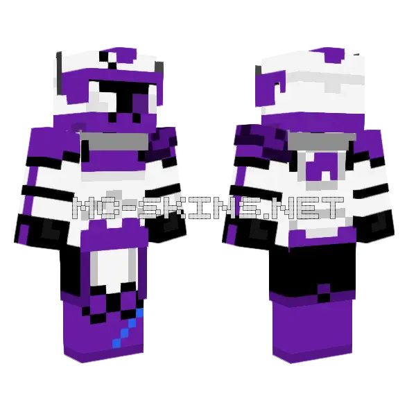 Purple Robot Suit Minecraft skin, front and back