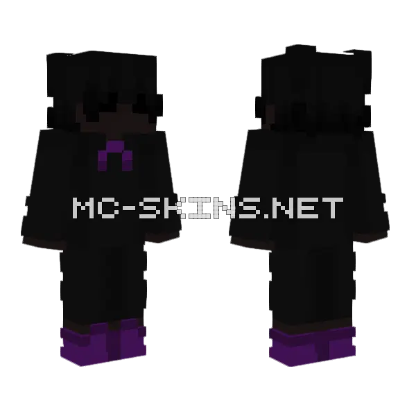 Purple Shadow Boy Minecraft skin, front and back