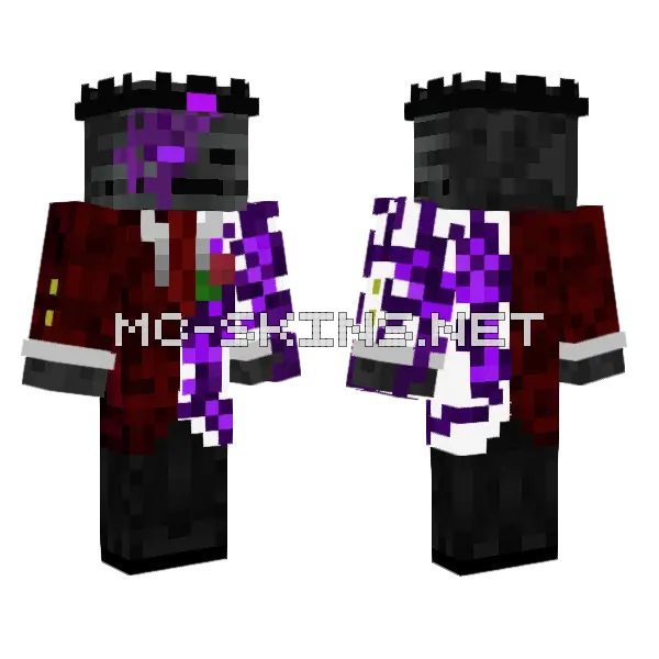 Purple Shadow Creature Minecraft skin, front and back