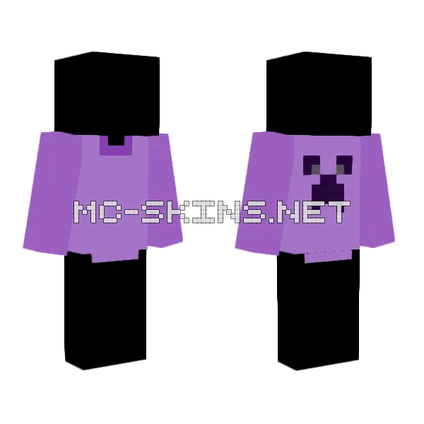 Purple Shirt Ob Minecraft skin, front and back