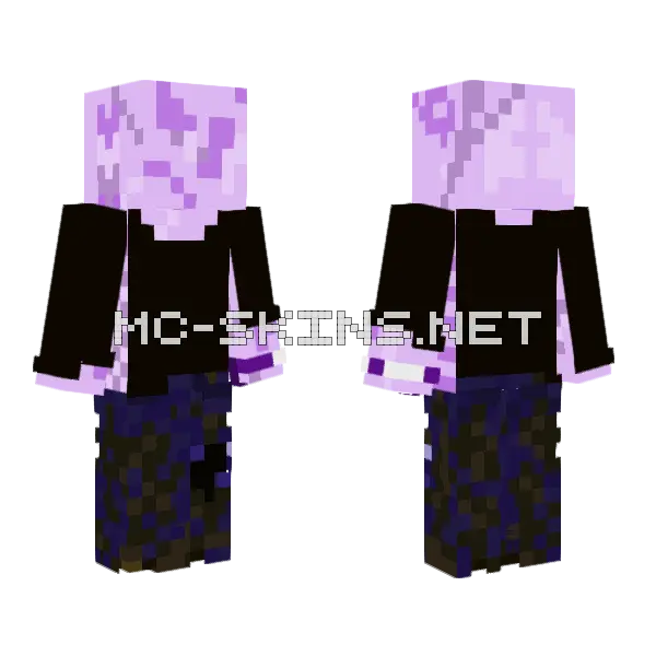 Purple Shirt Outfit Minecraft skin, front and back