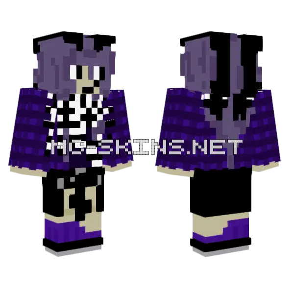 Purple Skeleton Skin Minecraft skin, front and back