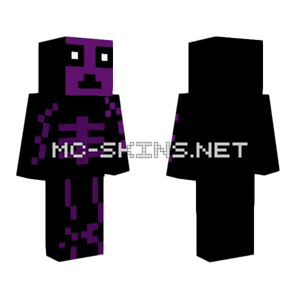 Purple Skull Trooper Minecraft skin, front and back