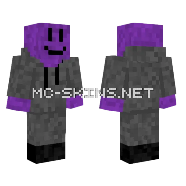 Purple Smiley Face Boy, front and back