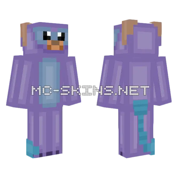 Purple Snowman Character Minecraft skin, front and back