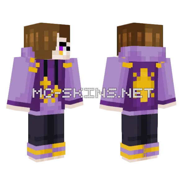 Purple Sparkle Outfit Minecraft skin, front and back