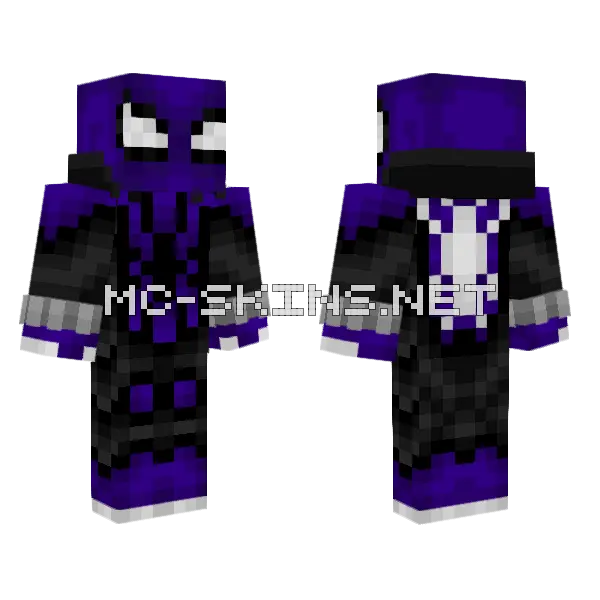Purple Spider Monster Minecraft skin, front and back