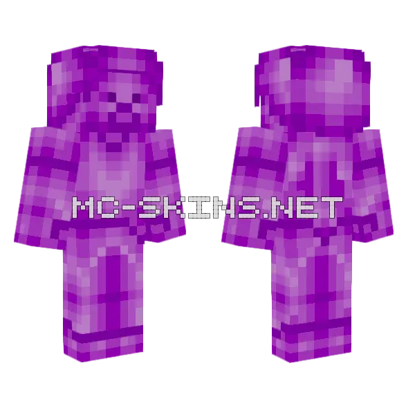 Purple Steve Redish Minecraft skin, front and back