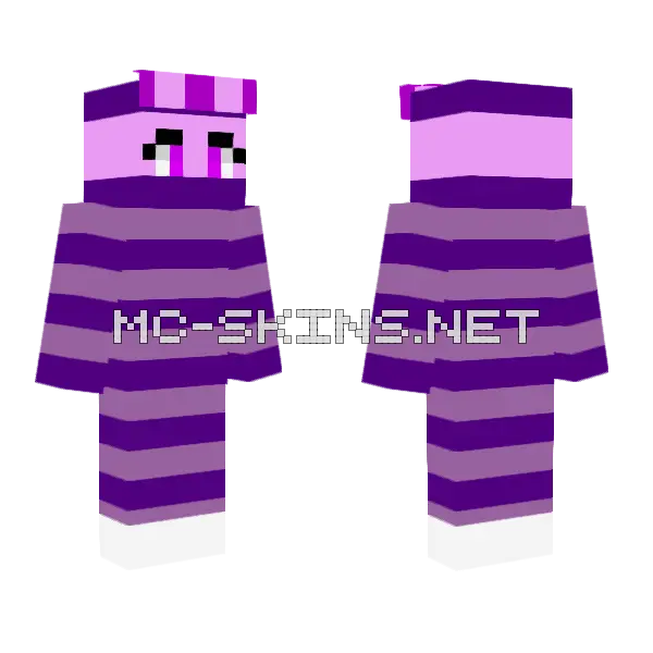 Purple Striped Outfit Minecraft skin, front and back