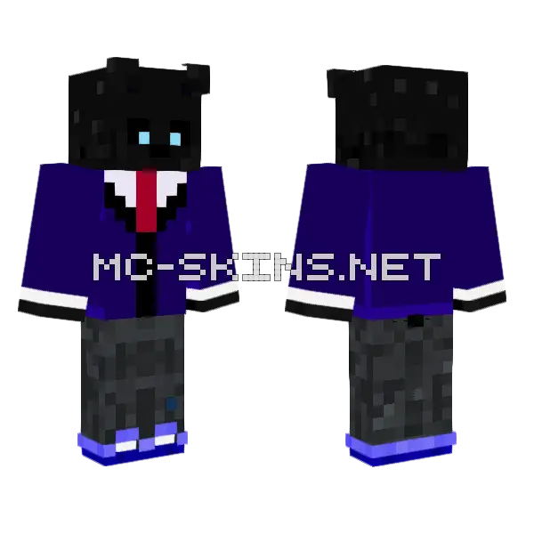 Purple Suit With Tie, front and back