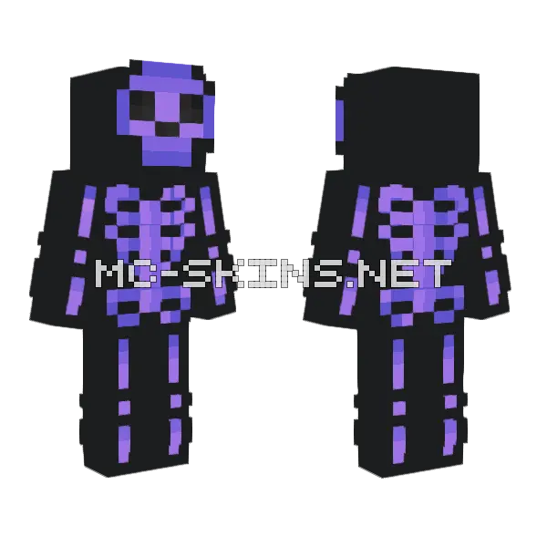 Purple Trooper Minecraft skin, front and back