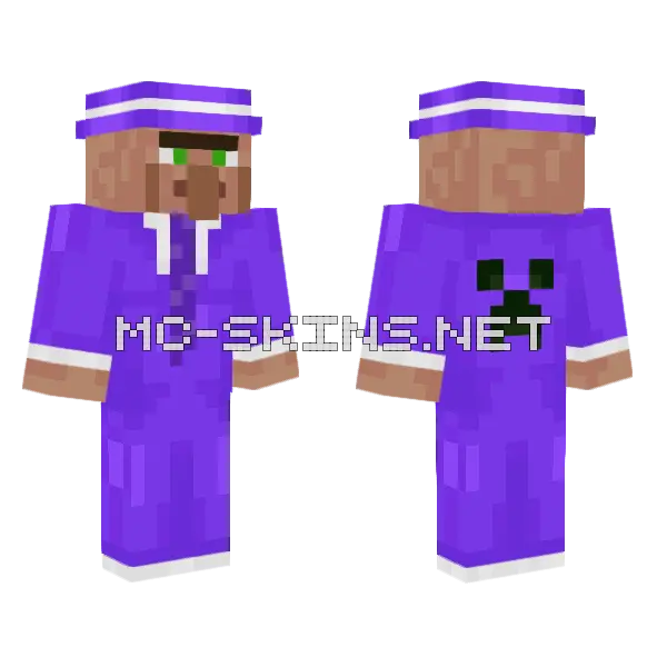 Purple Villager Suit, front and back
