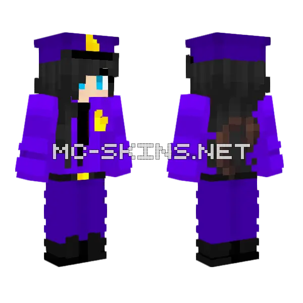 Purple Witch Hat Minecraft skin, front and back
