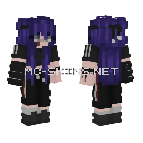 Purple Witch Hat Girl Minecraft skin, front and back