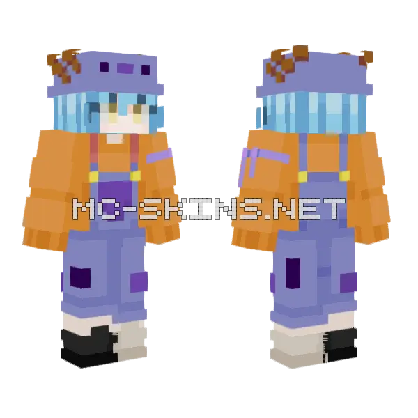 Purple Witch Outfit Minecraft skin, front and back