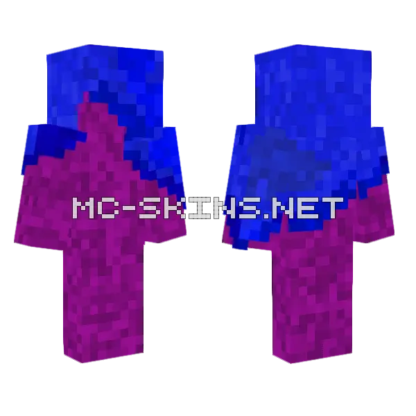 Purple With Blue Minecraft skin, front and back