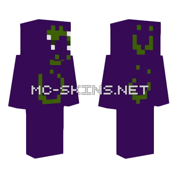 Purpley Greenie Minecraft skin, front and back