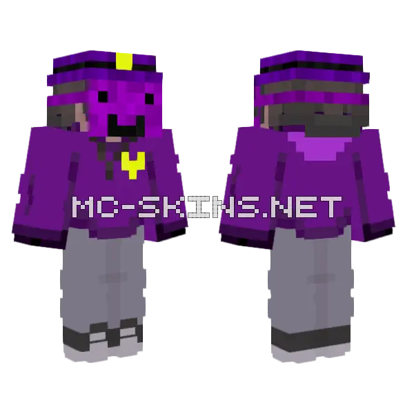Purpul Guy Minecraft skin, front and back