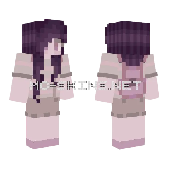 Purpy Backpack Skin Minecraft skin, front and back
