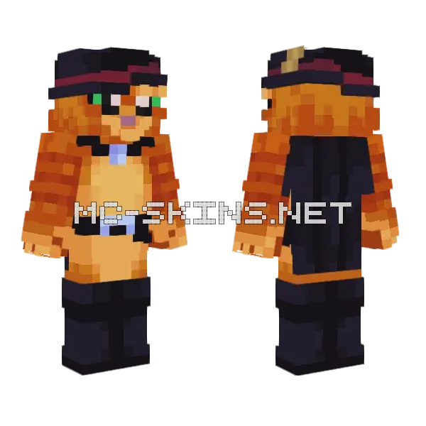 Puss In Boots Minecraft skin, front and back
