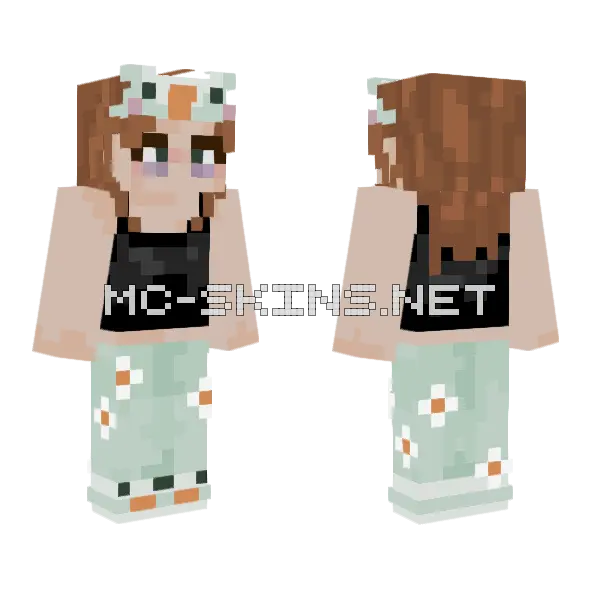 Pyjama Girl Minecraft skin, front and back