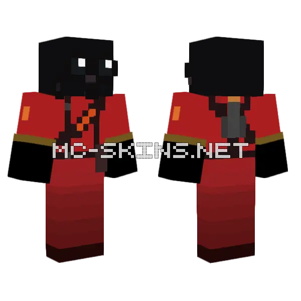 Pyro TF2 Minecraft skin, front and back
