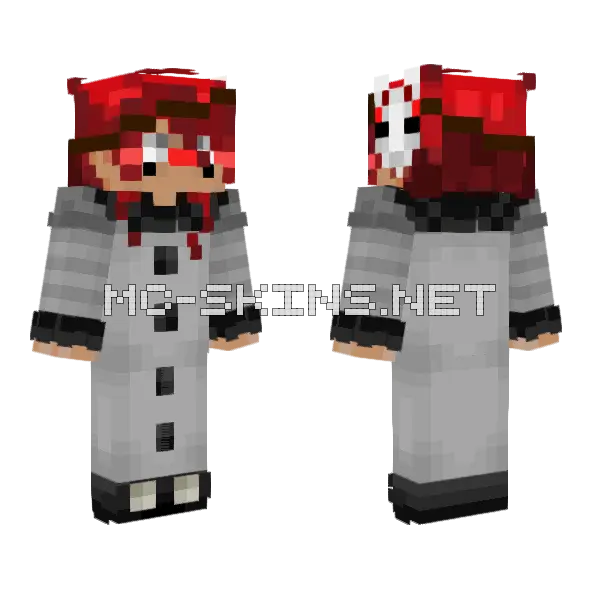 Qsmp Jester Noel Minecraft skin, front and back