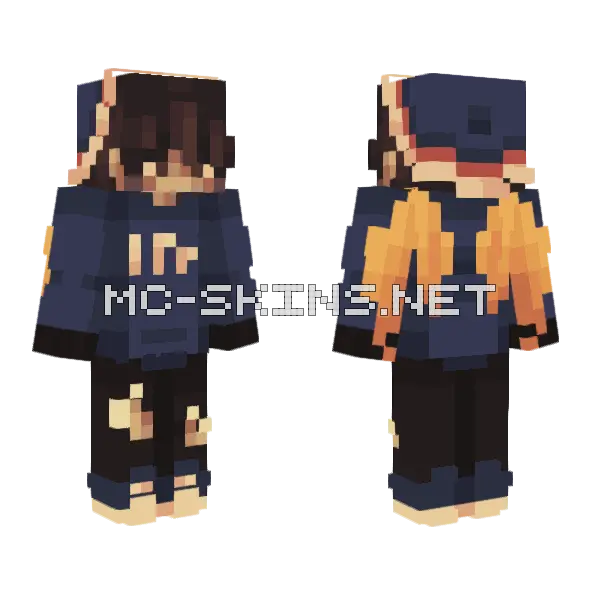 Quackity Minecraft skin, front and back