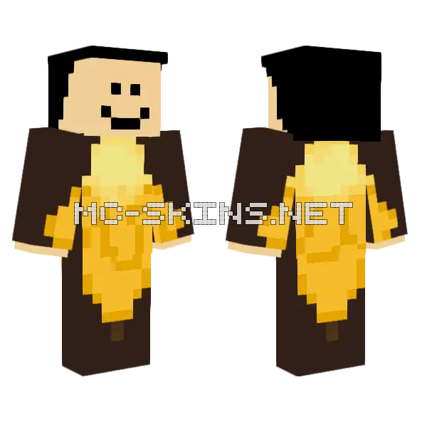 Quackity Banana Minecraft skin, front and back