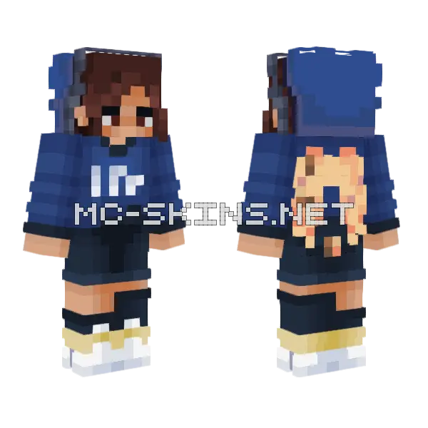 Quacky Blue Outfit Minecraft skin, front and back