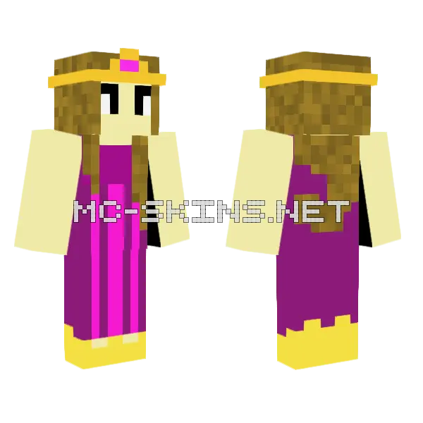 Queen Barbie Minecraft skin, front and back