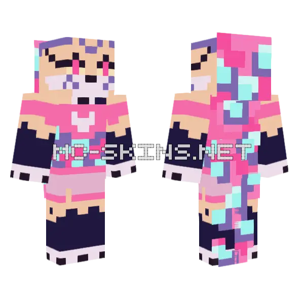 Queen Bee Neon Lights Minecraft skin, front and back