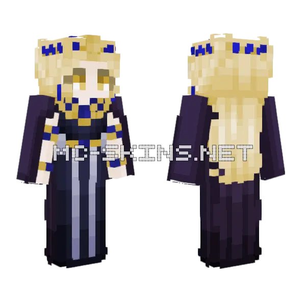 Queen Of Egypt Minecraft skin, front and back