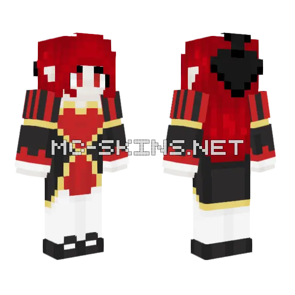 Queen Of Hearts Alice Minecraft skin, front and back