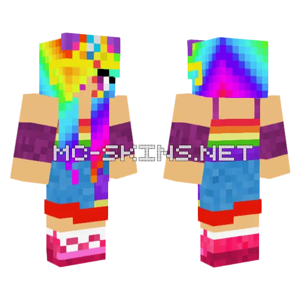 Queen Ultra Rainbow Dash Minecraft skin, front and back