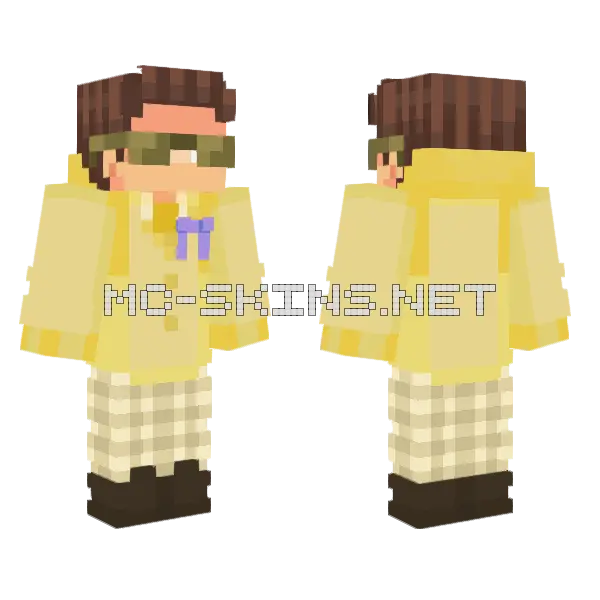 Quig Yellow Yaks Minecraft skin, front and back