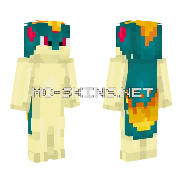 Quilava Pokemon Skin Minecraft skin, front and back
