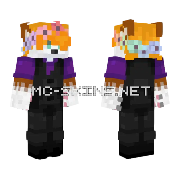 Quinn Fox Minecraft skin, front and back