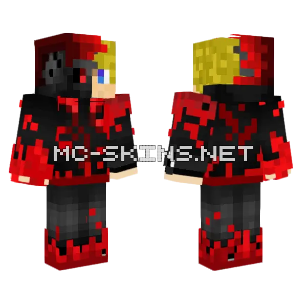Qzlogan2 Skin Red Minecraft skin, front and back