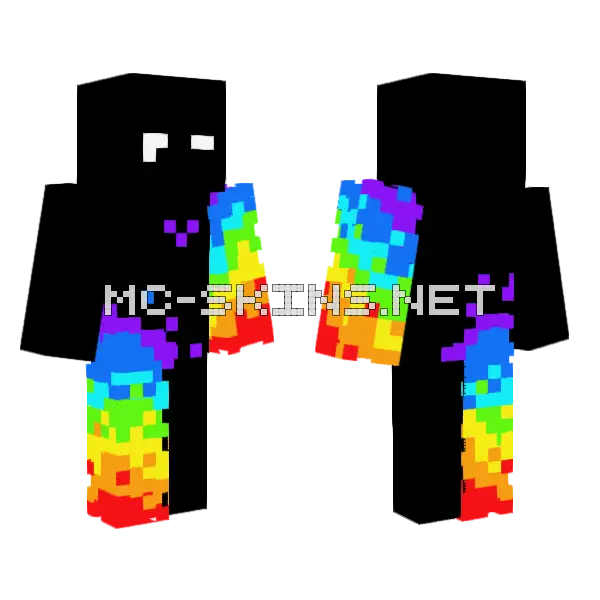 R4inbe4u Rainbow Skin Minecraft skin, front and back
