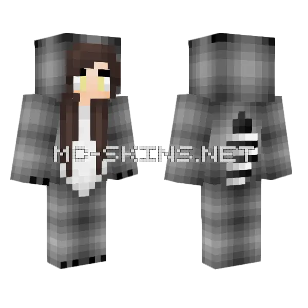Raccooni The Raccoon Girl Minecraft skin, front and back