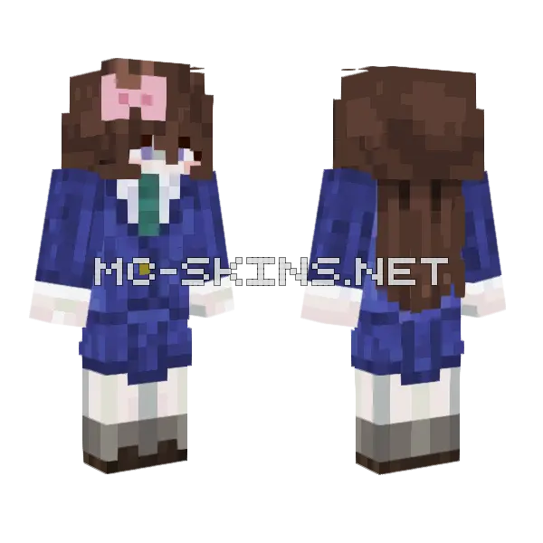 Rachel Blue School Uniform Minecraft skin, front and back